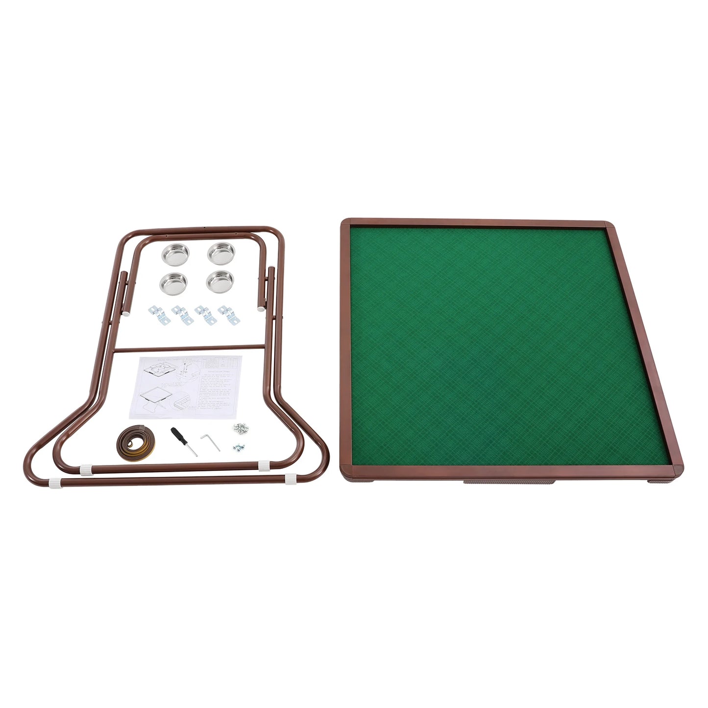 Foldable Square Mahjong Table With Four Cup Holders And Drawers