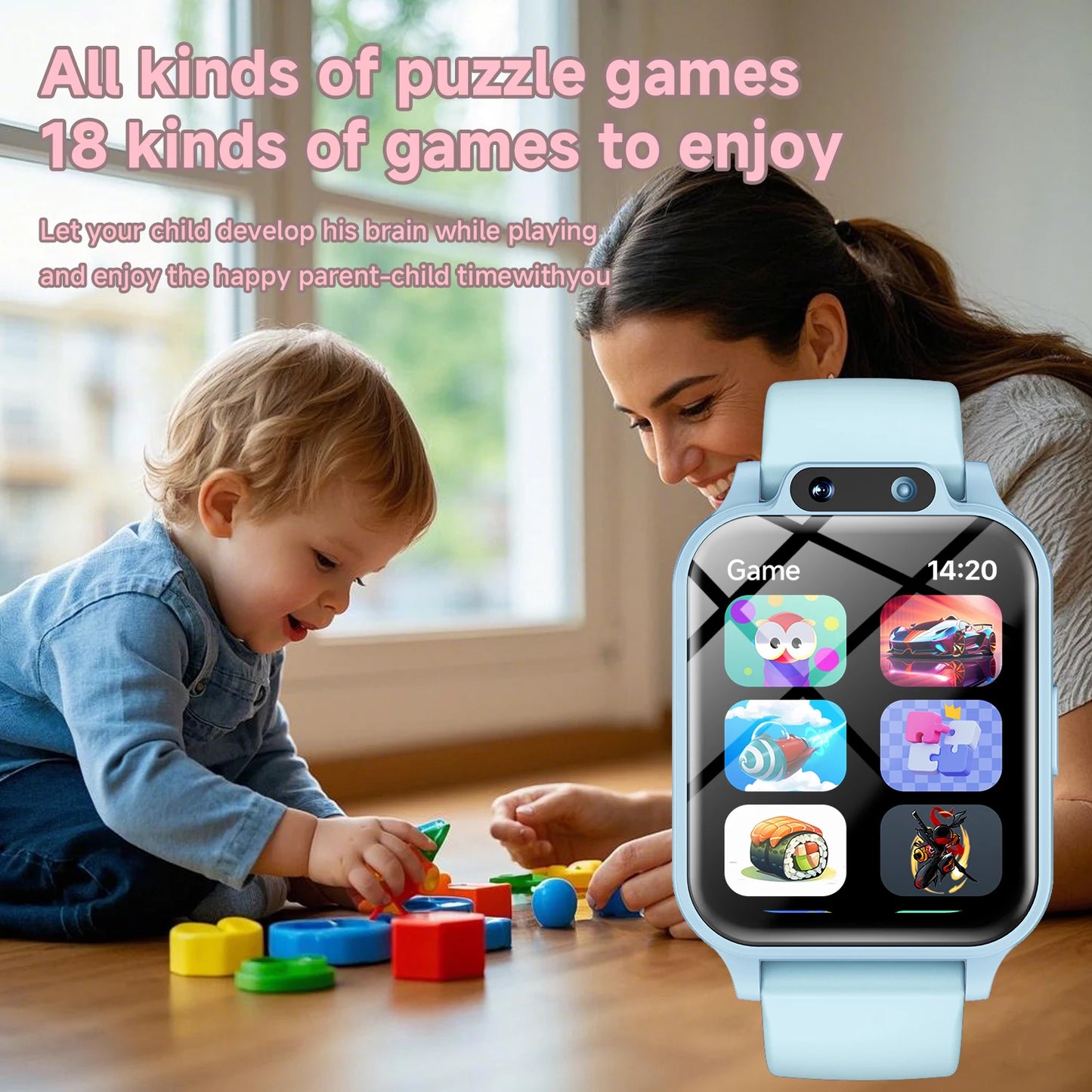 SIMSONLAB Kids Smartwatch With HD Camera Stopwatch And 18 Games