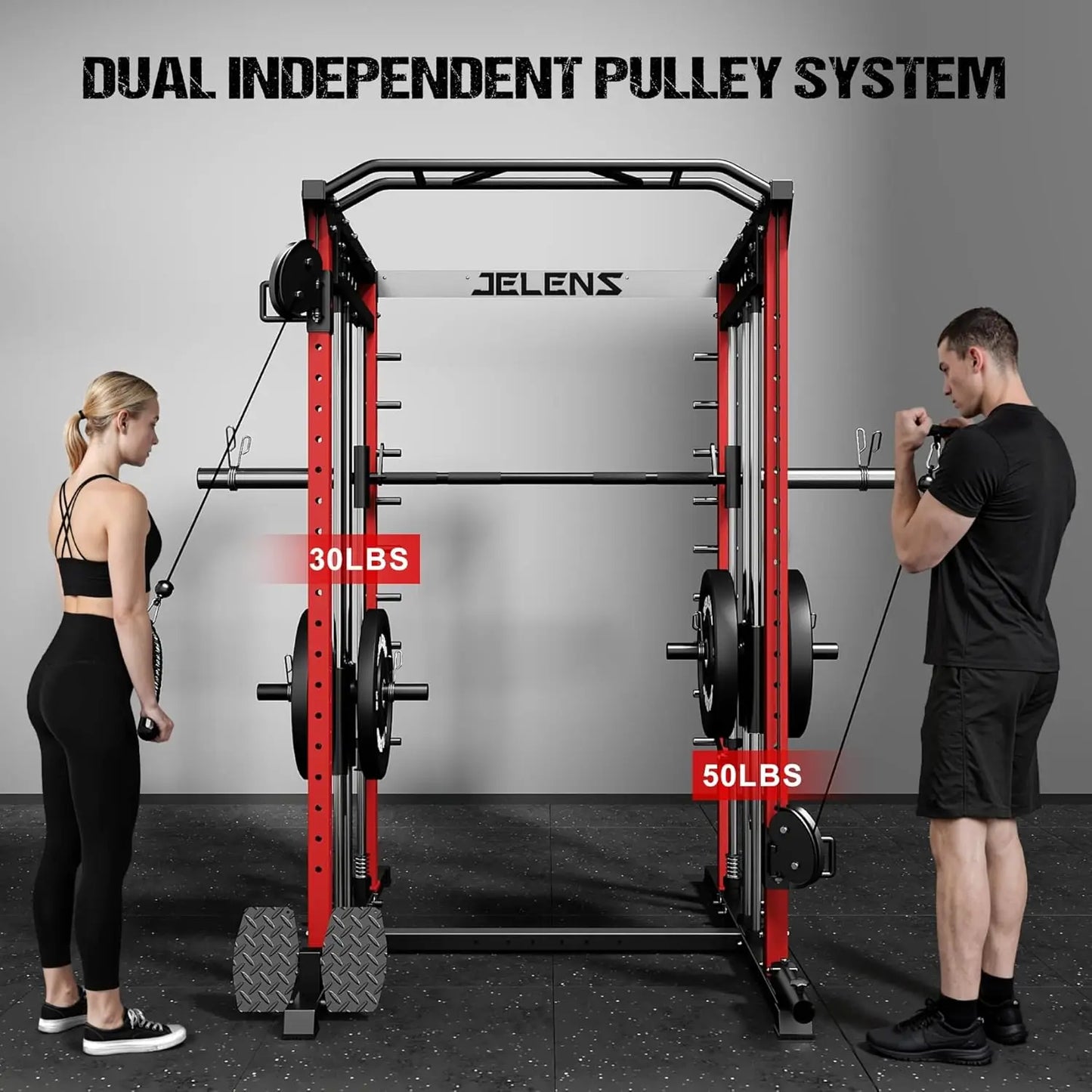 XIAOLANG M21 Smith Machine Dual Pulley Cable Cage 2000LBS