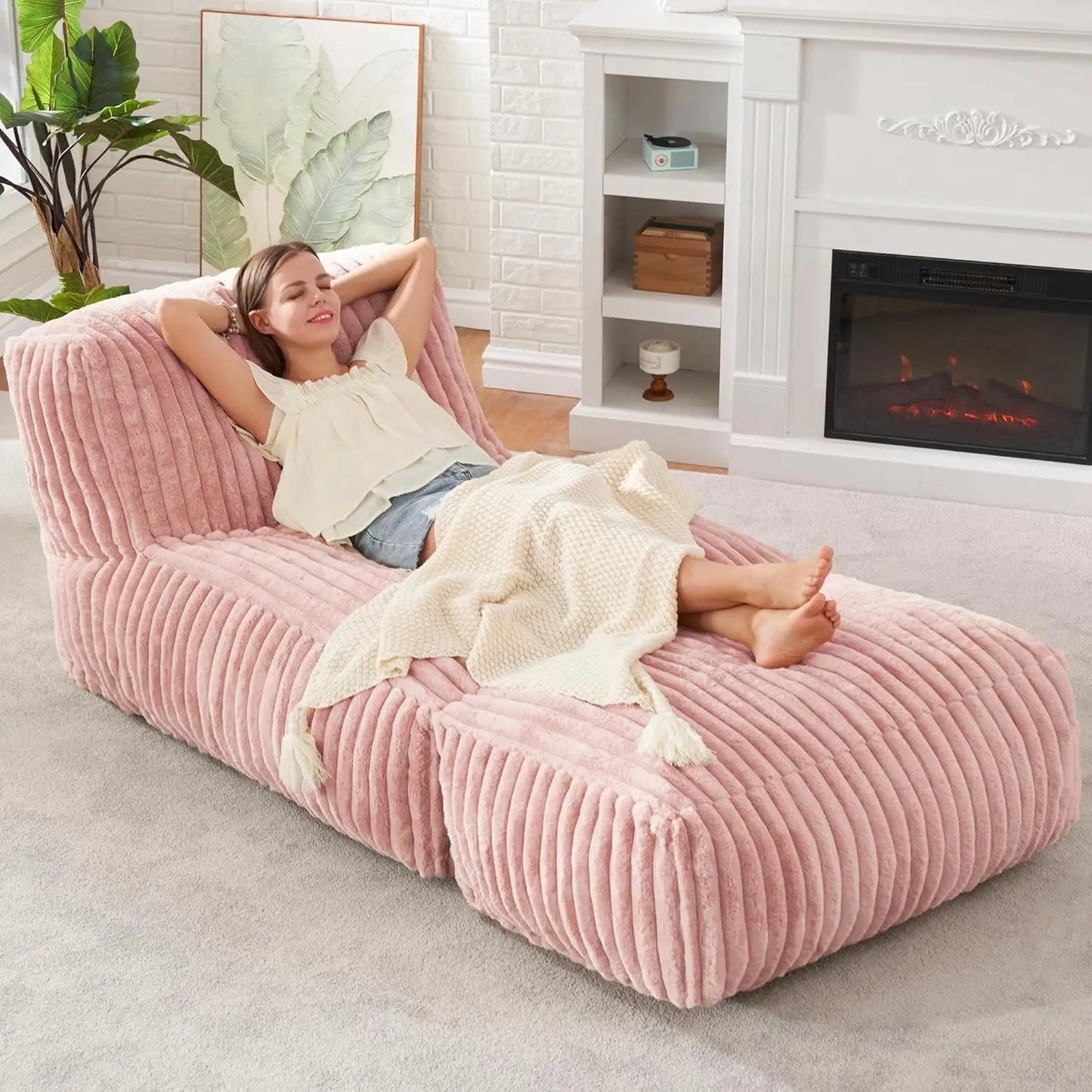 Bean Bag Lounger Chair With Memory Foam