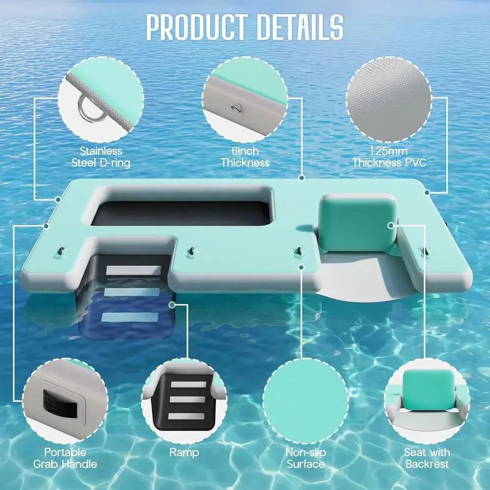 XMSJ Excursion Inflatable Boat Set With Oars Pump Motor Mount