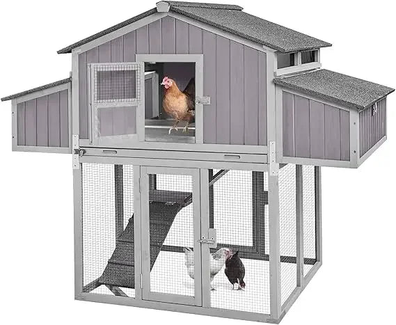 Foldable Outdoor Chicken Coop For 6-8 Chickens Weather Resistant