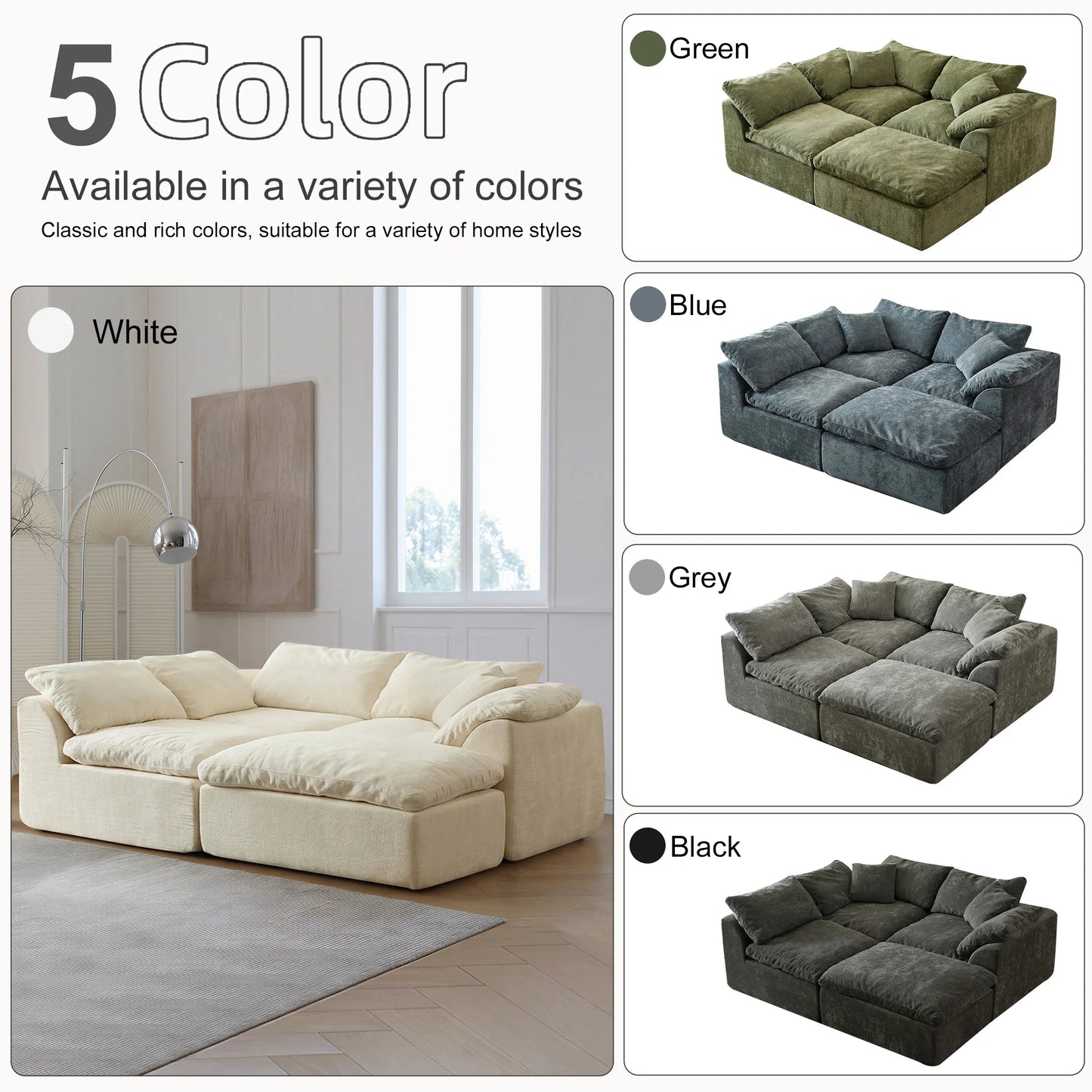 Yeflixvrau Modern L Shaped Sectional Sofa With Removable Cushions