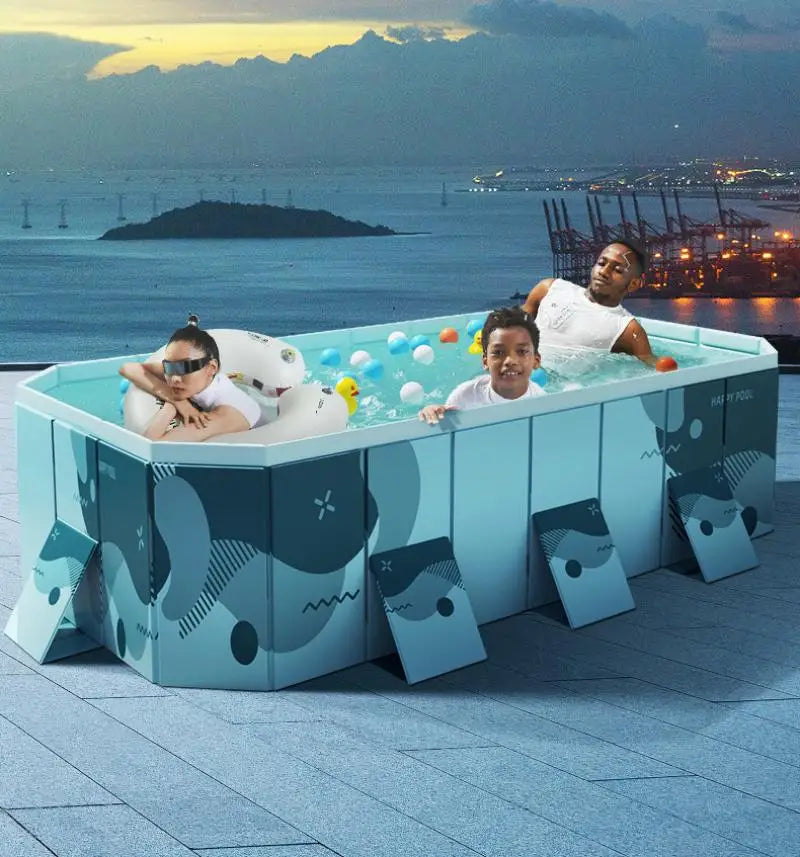 Foldable Family Pool Inflation Free PVC Durable Outdoor Backyard