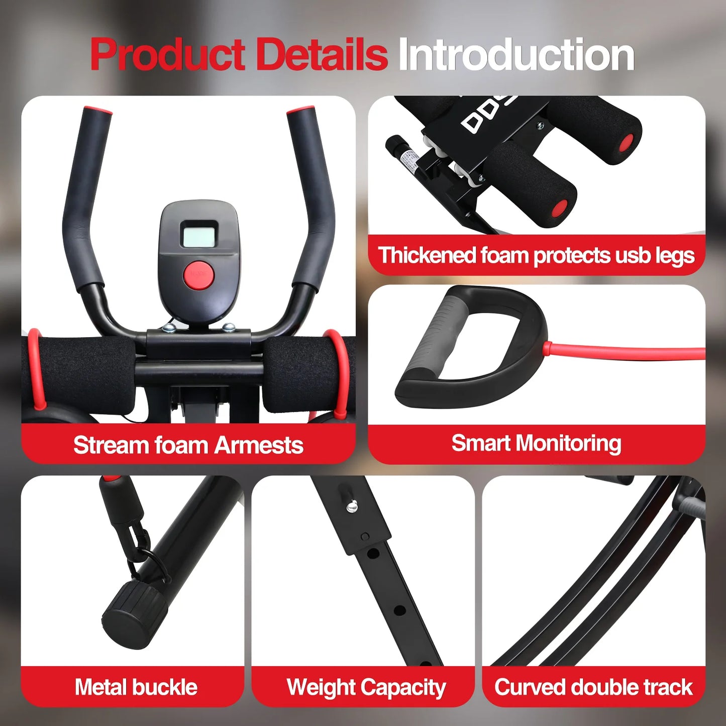 Abdominal Trainer Ab Machine Core Workout Equipment Foldable Home Gym