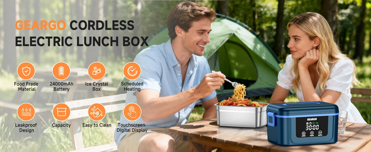 Cordless Electric Heated Lunch Box For On The Go Meals