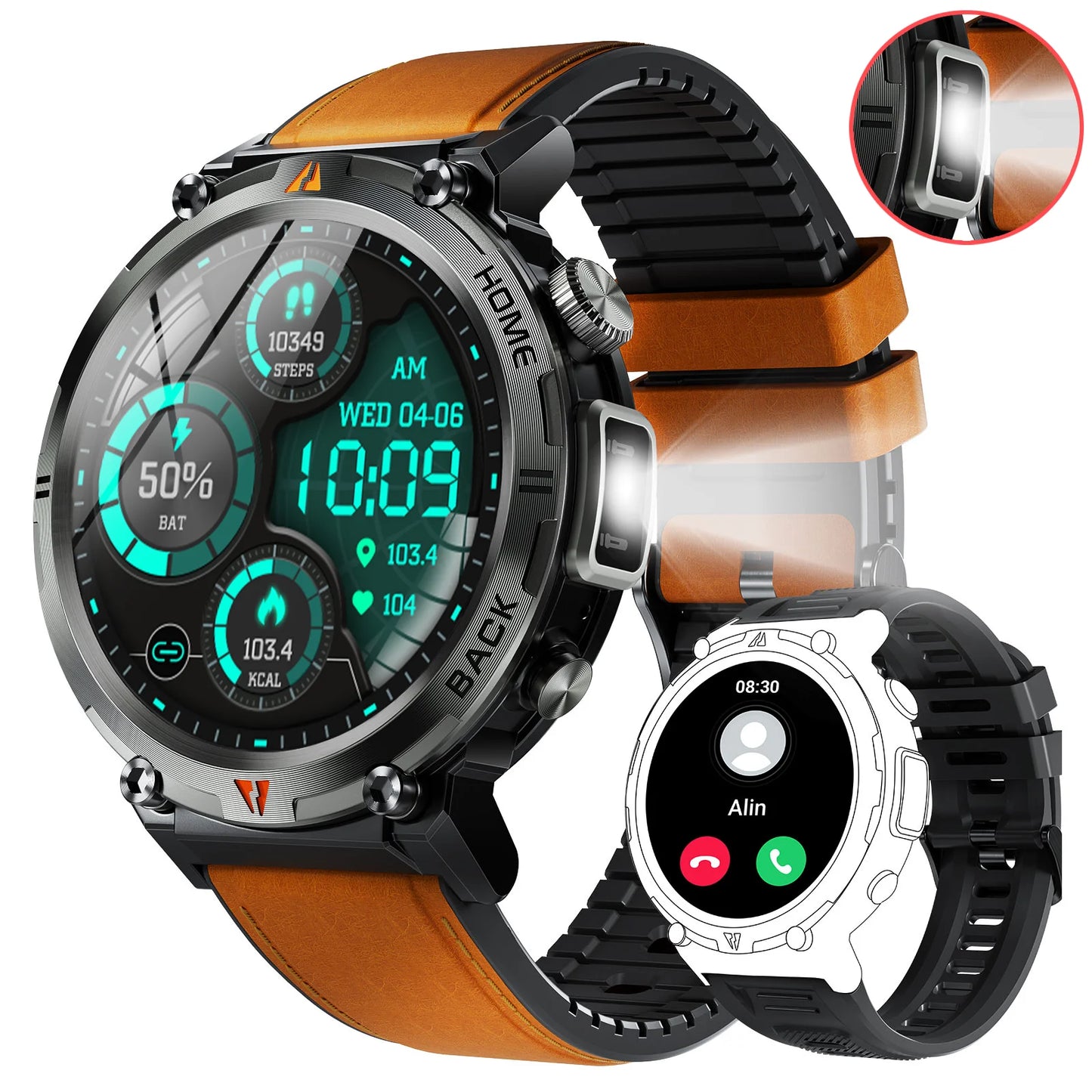EIGIIS KE3 Smart Watch 3ATM Waterproof Health Monitor with Bluetooth