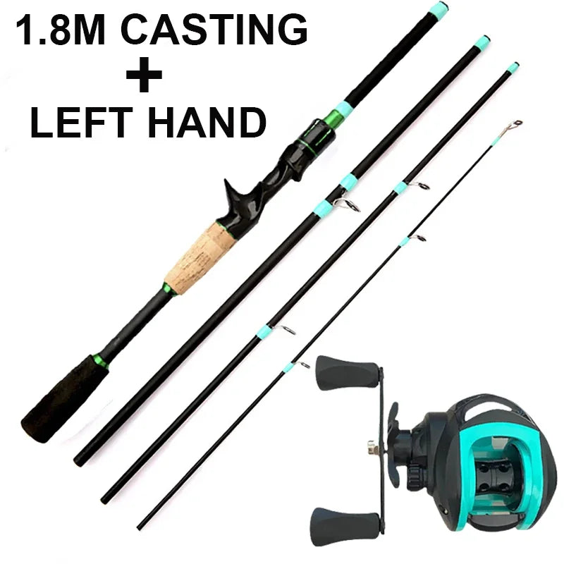 Ultralight Portable Baitcasting Fishing Rod And Reel Set