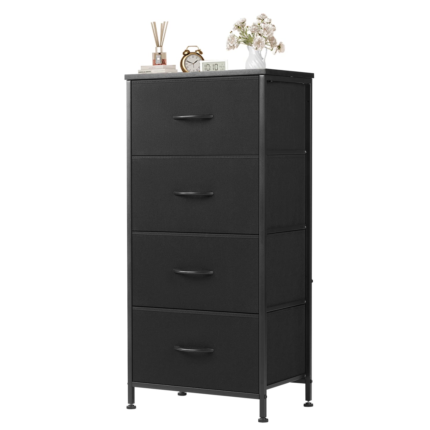 JHK Four Drawer Fabric Cabinets Living Room With Metal Frame