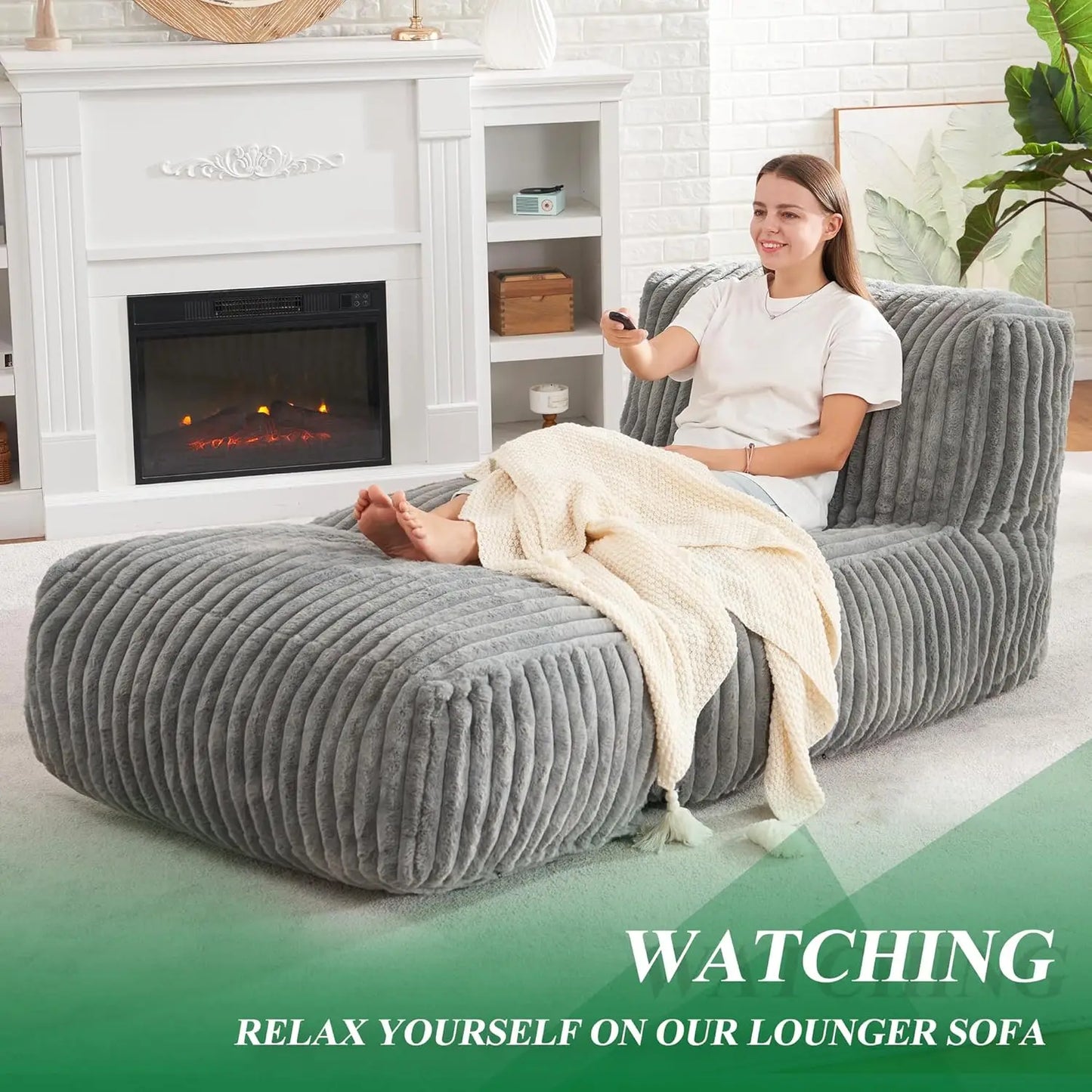Bean Bag Lounger Chair With Memory Foam