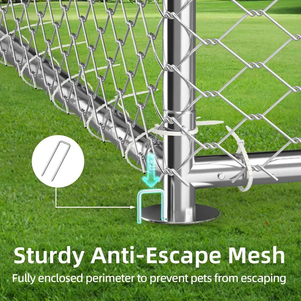 Heavy Duty Outdoor Dog Kennel With Waterproof Roof Fence