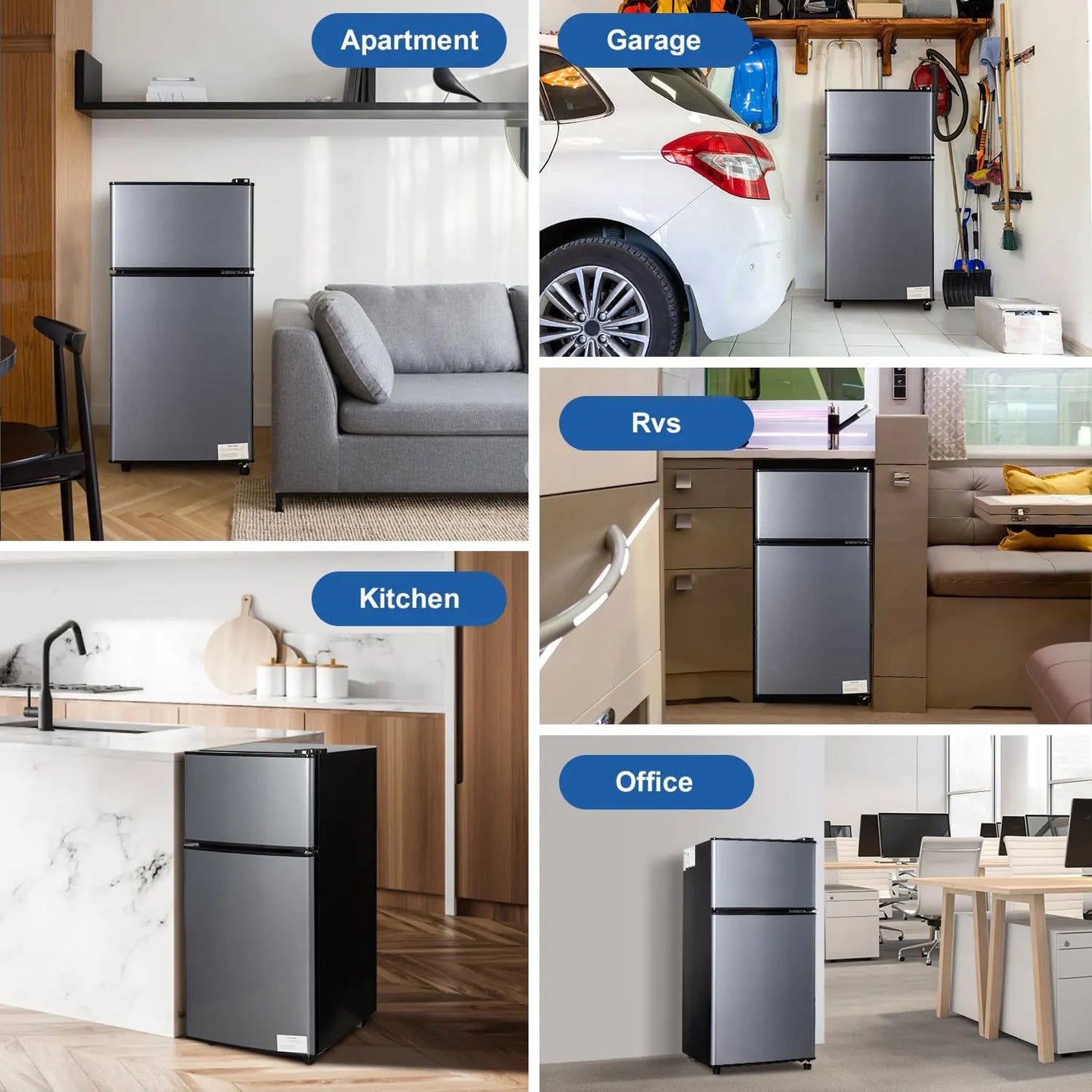 Krib Bling Mini Fridge With Freezer 2.9 Cu Ft Efficient