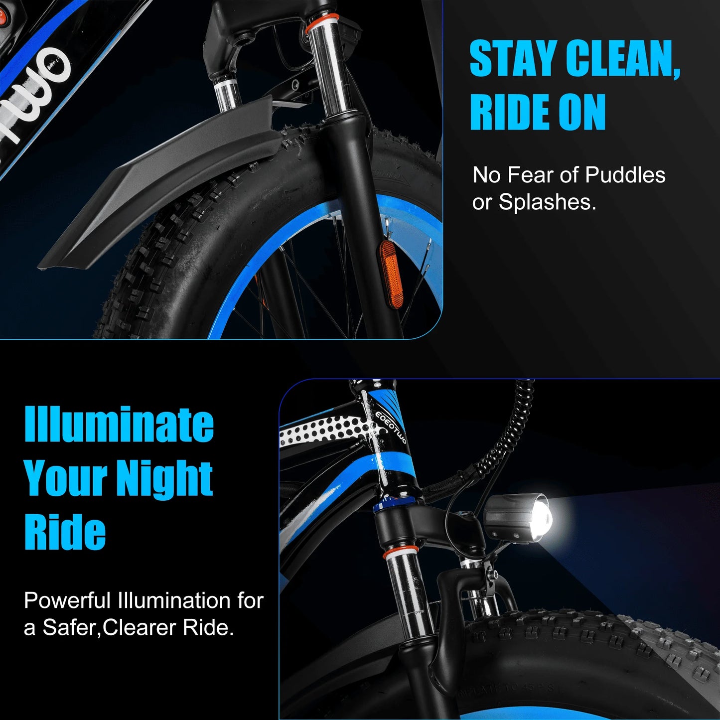 EOEOTWO Fat Tire Electric Bike With Powerful 1000W Motor