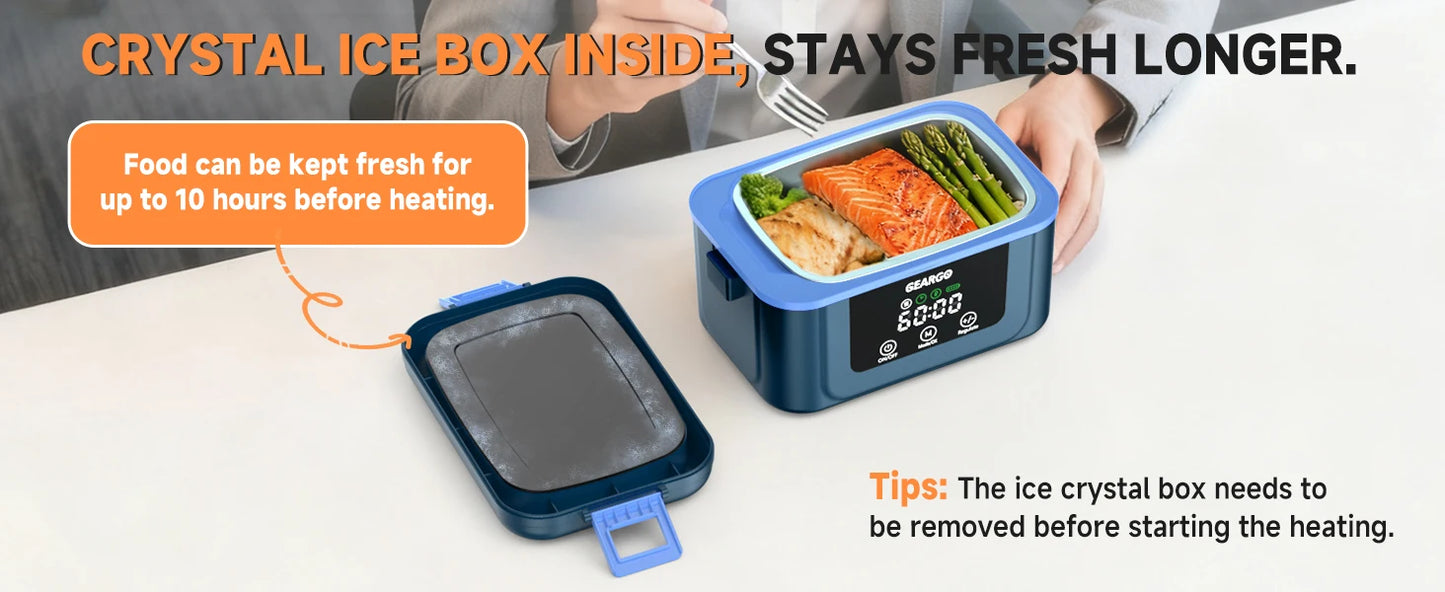 Cordless Electric Heated Lunch Box For On The Go Meals