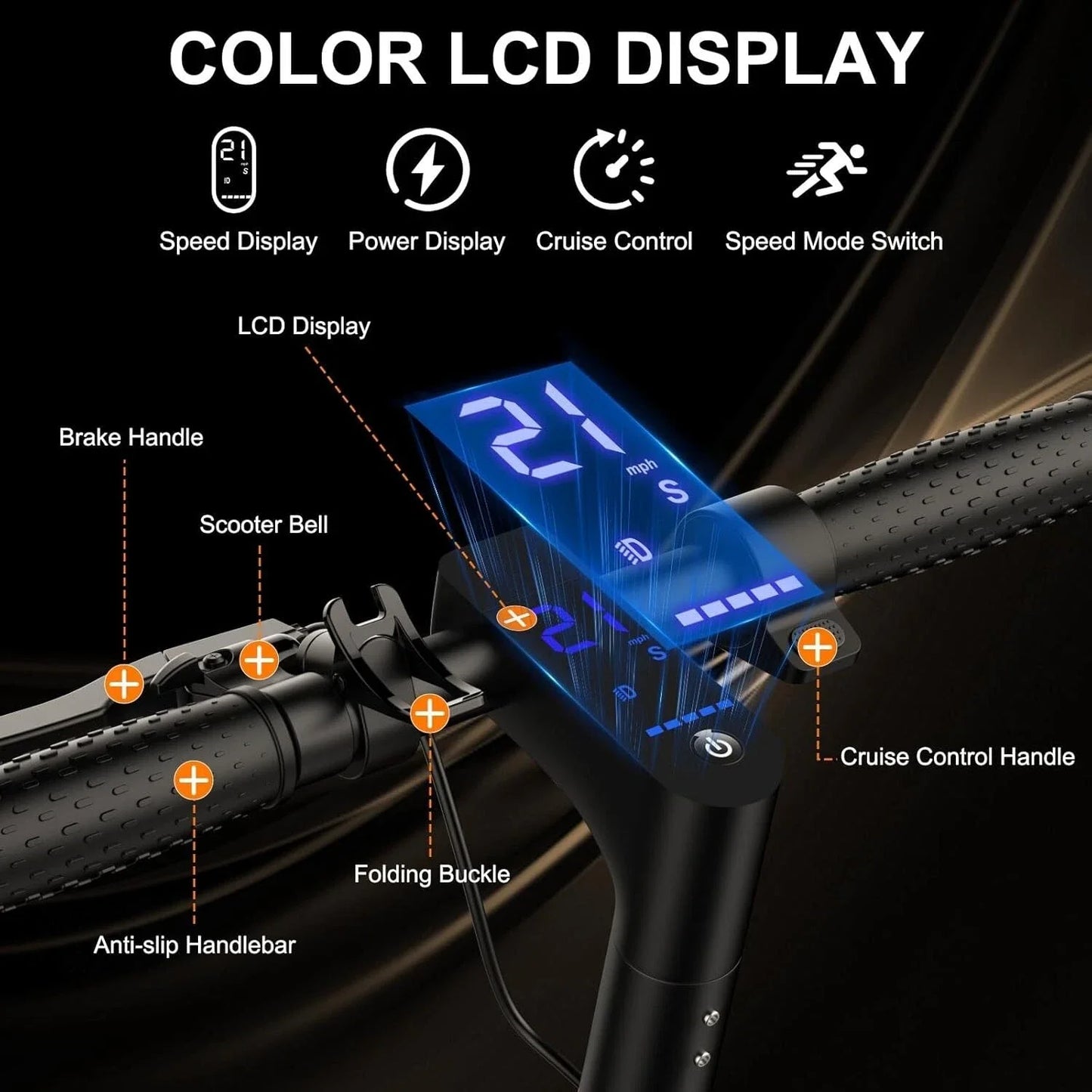 AOVOPRO TMAX 500W Electric Scooter With Tuya App Connectivity Shock Absorbing