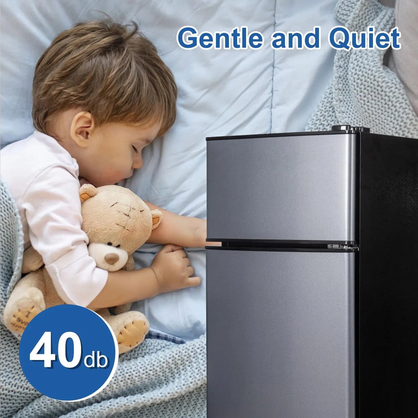 Krib Bling Mini Fridge With Freezer 2.9 Cu Ft Efficient