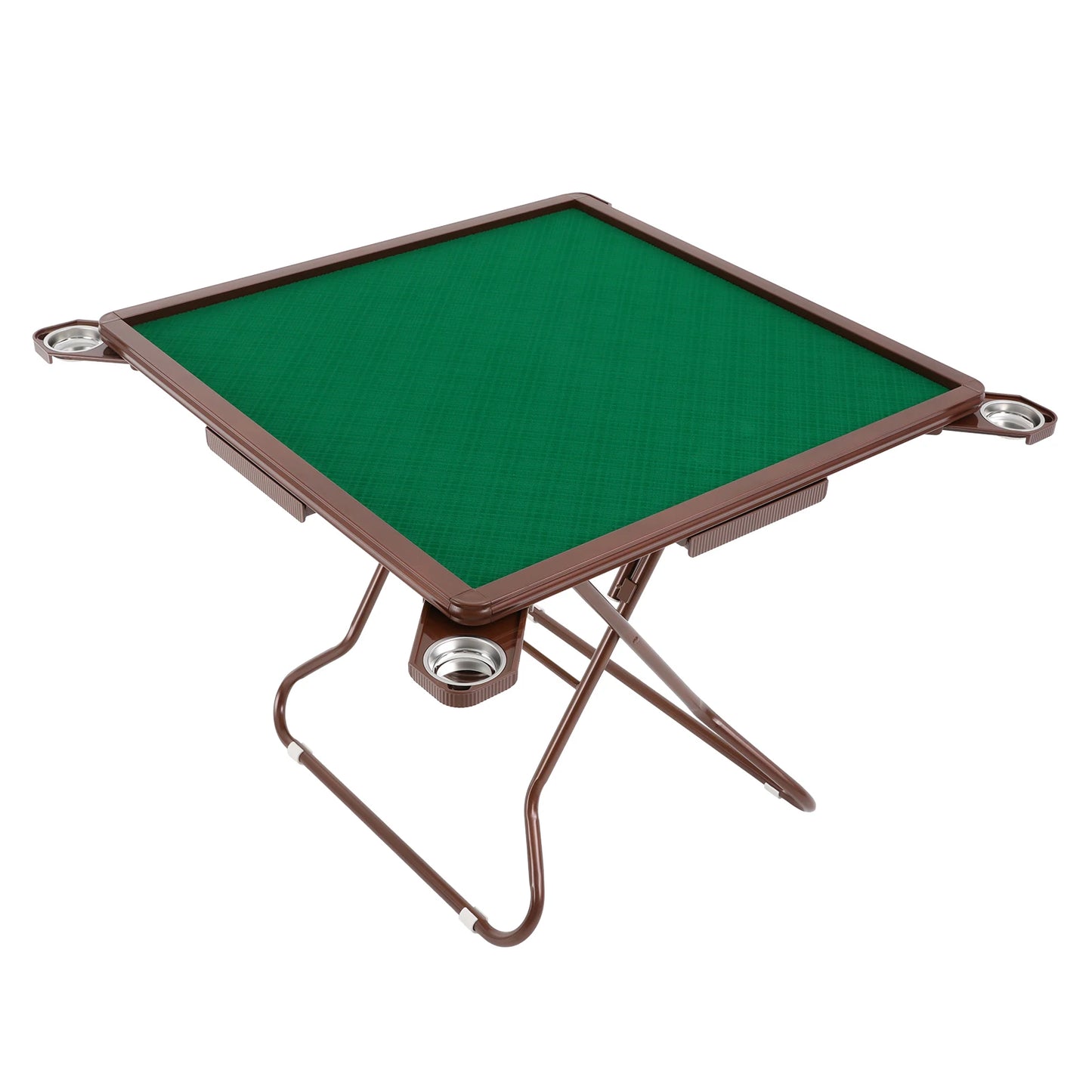 Foldable Square Mahjong Table With Four Cup Holders And Drawers