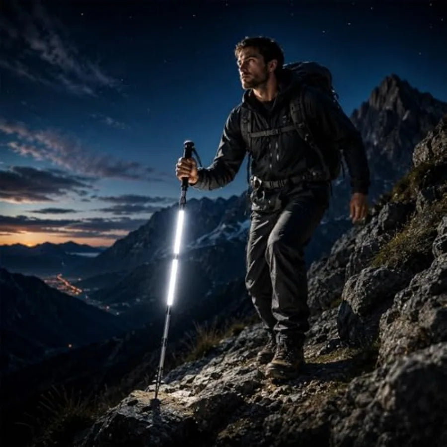LED Walking Stick With Light 12 In 1 Adjustable Pole