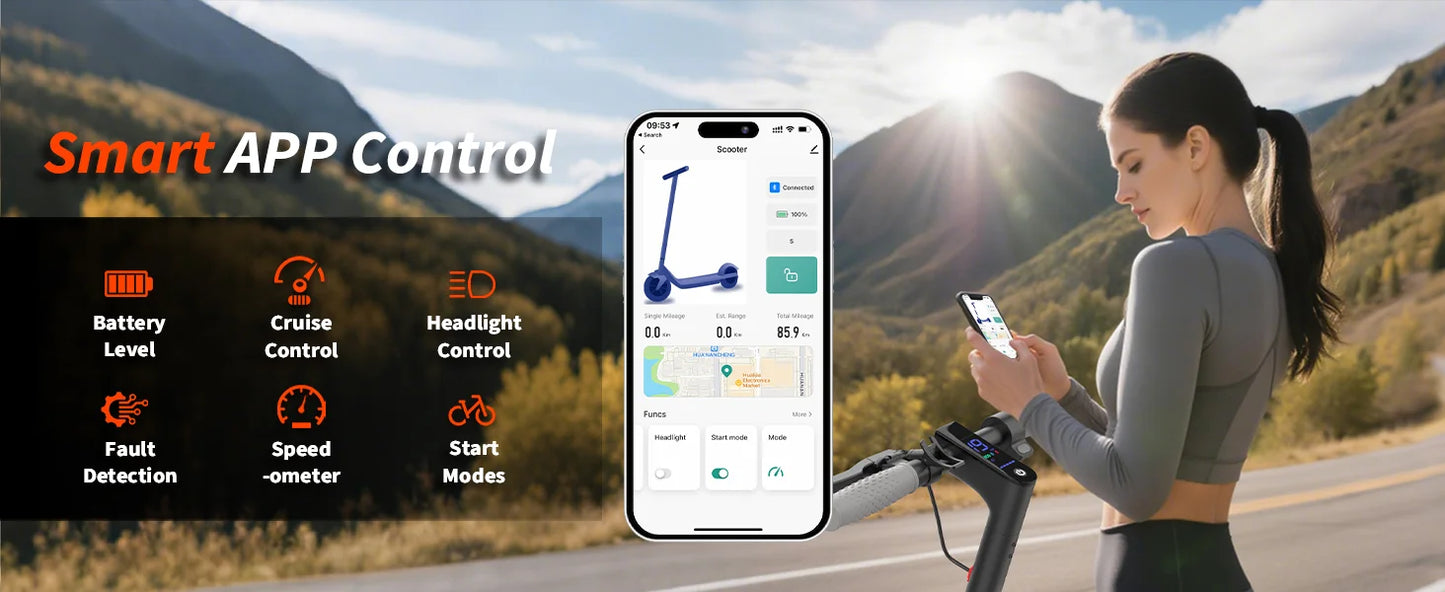 AOVOPRO ES80 Electric Scooter 350W 19MPH Foldable With App Control