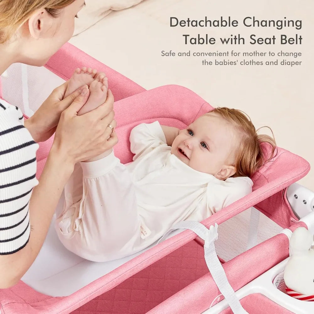 5 In 1 Baby Bassinet Crib Sleeper With Removable Rocker