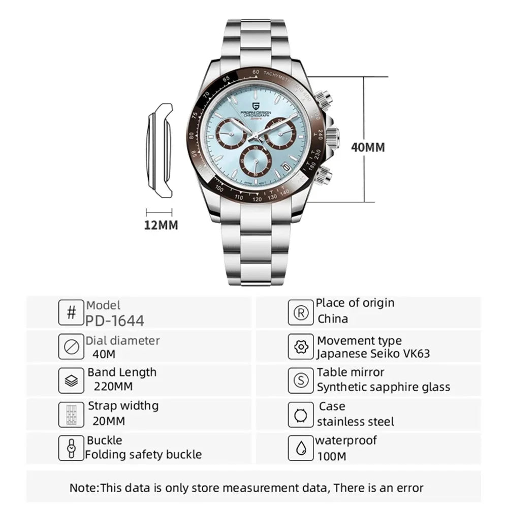 PAGANI DESIGN Men's Sports Quartz Watch With Sapphire Crystal