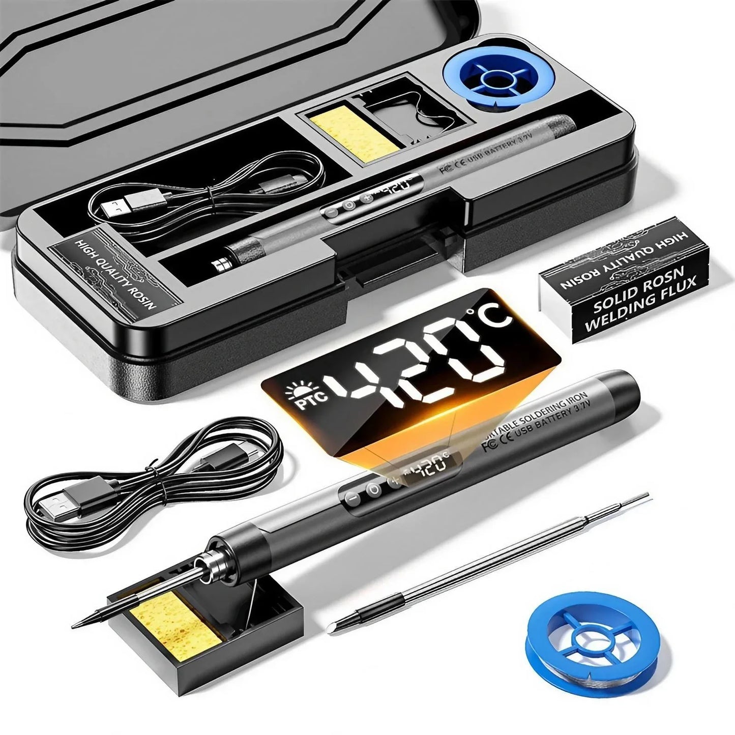 USB Rechargeable Mini Soldering Iron Wireless Pen Type C Charging Control