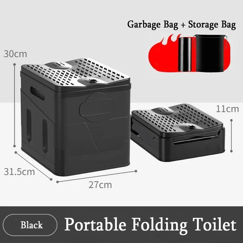 Outdoor Folding Portable Toilet For Camping And Travel Reusable