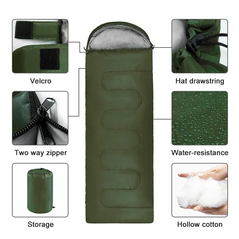 Ultralight Waterproof 4-Season Camping Sleeping Bag For Backpacking