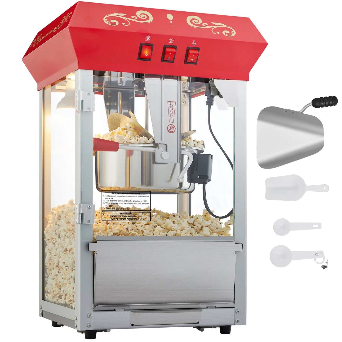 Succebuy Popcorn Maker Commercial Popper Machine SUS304 Heating Tube