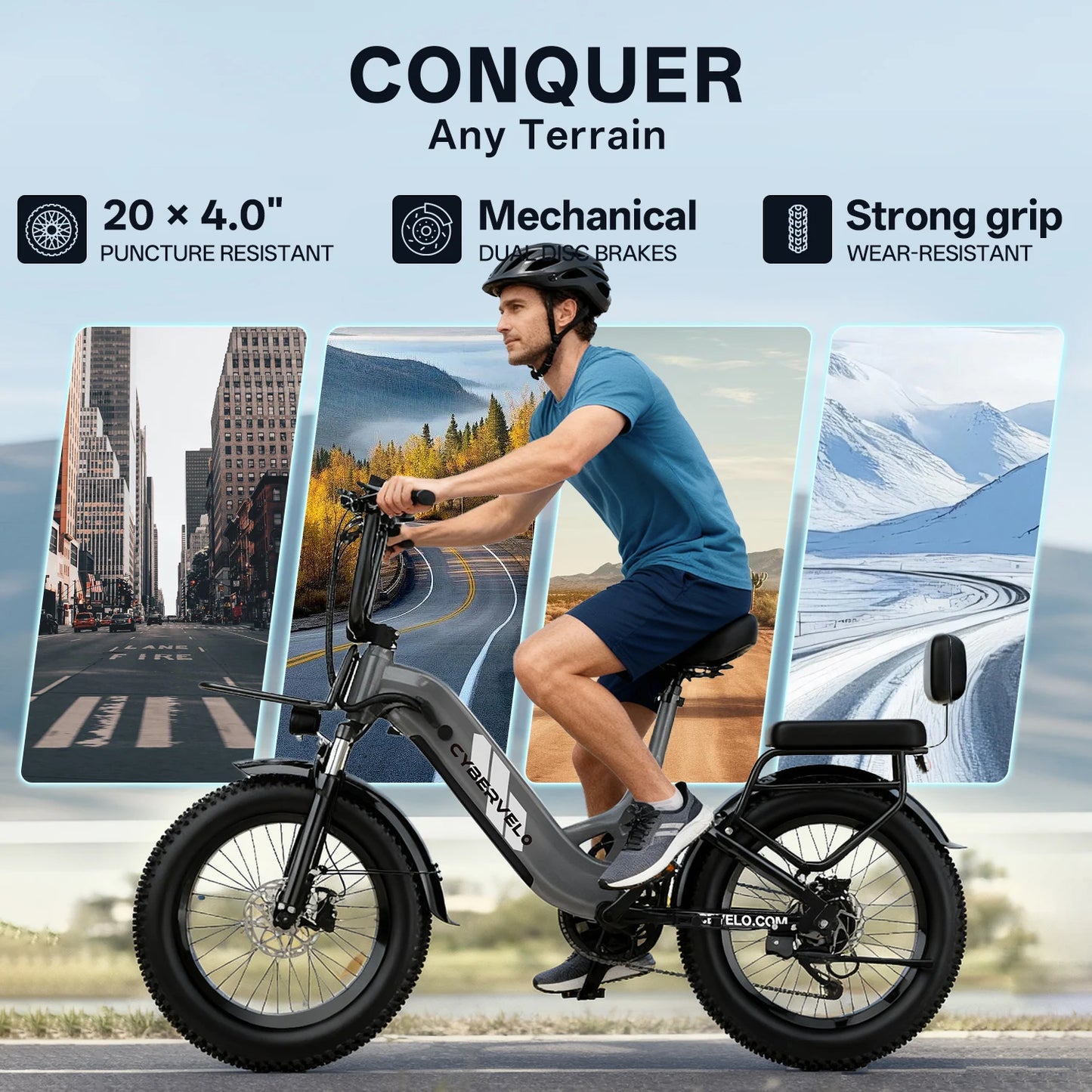 CYBERVELO EK12 Step Through Electric Bike With Removable 48V Battery