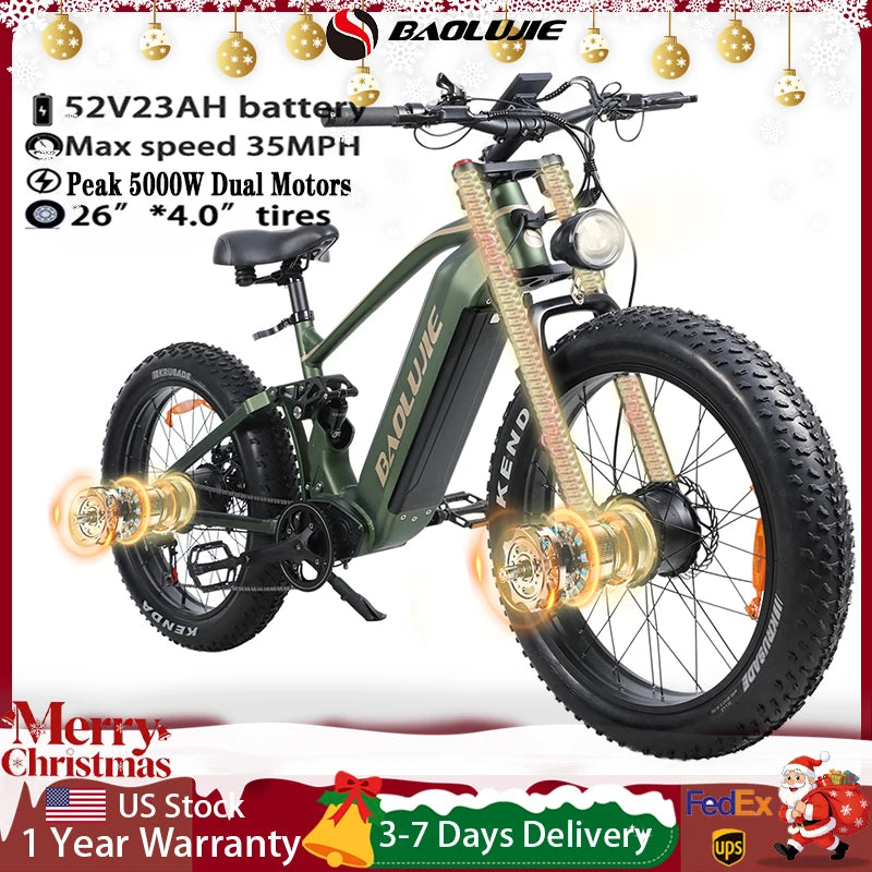 Baolujie P2 Electric Bike Motor 3000W With 52V Battery