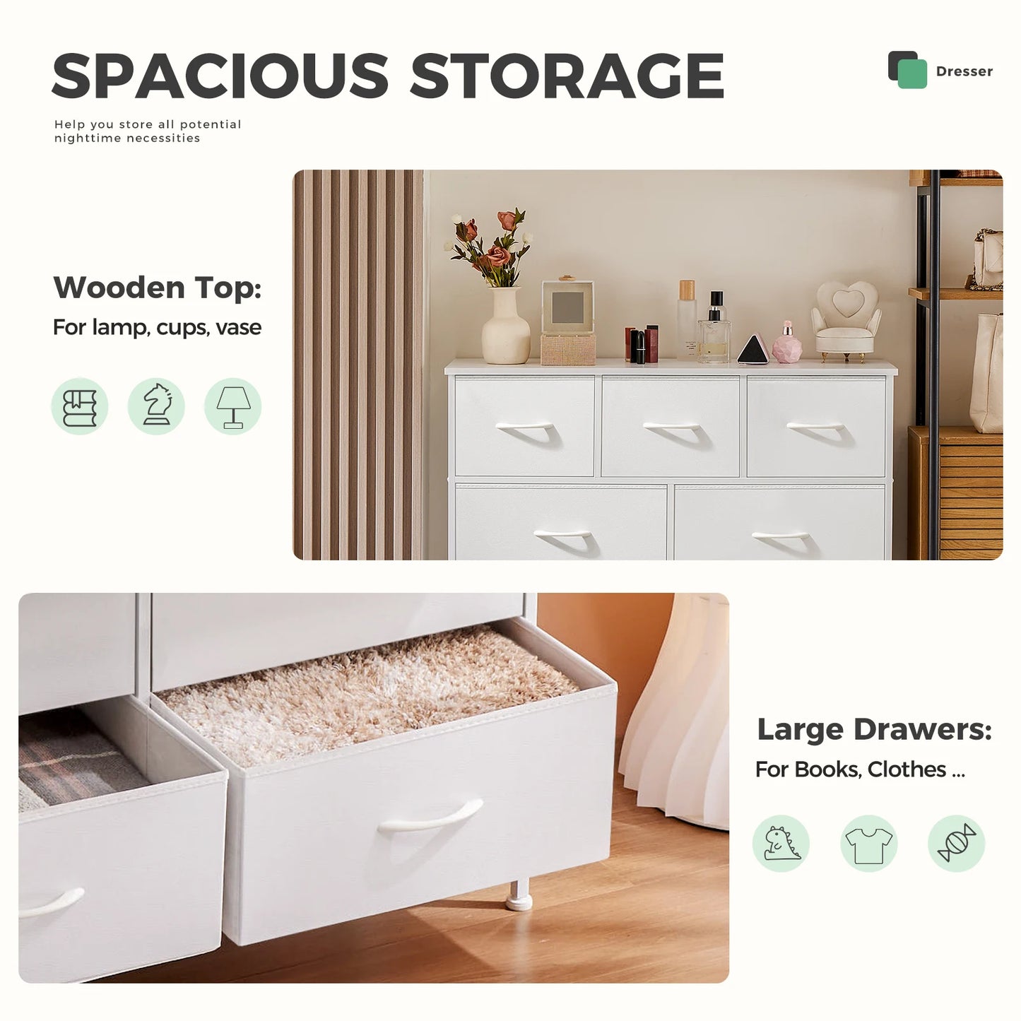 JHK Bedroom Wardrobe Storage Chest With Drawers For Bedroom
