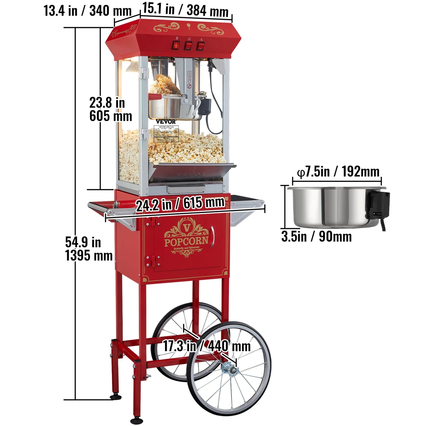Succebuy Popcorn Maker Commercial Popper Machine SUS304 Heating Tube
