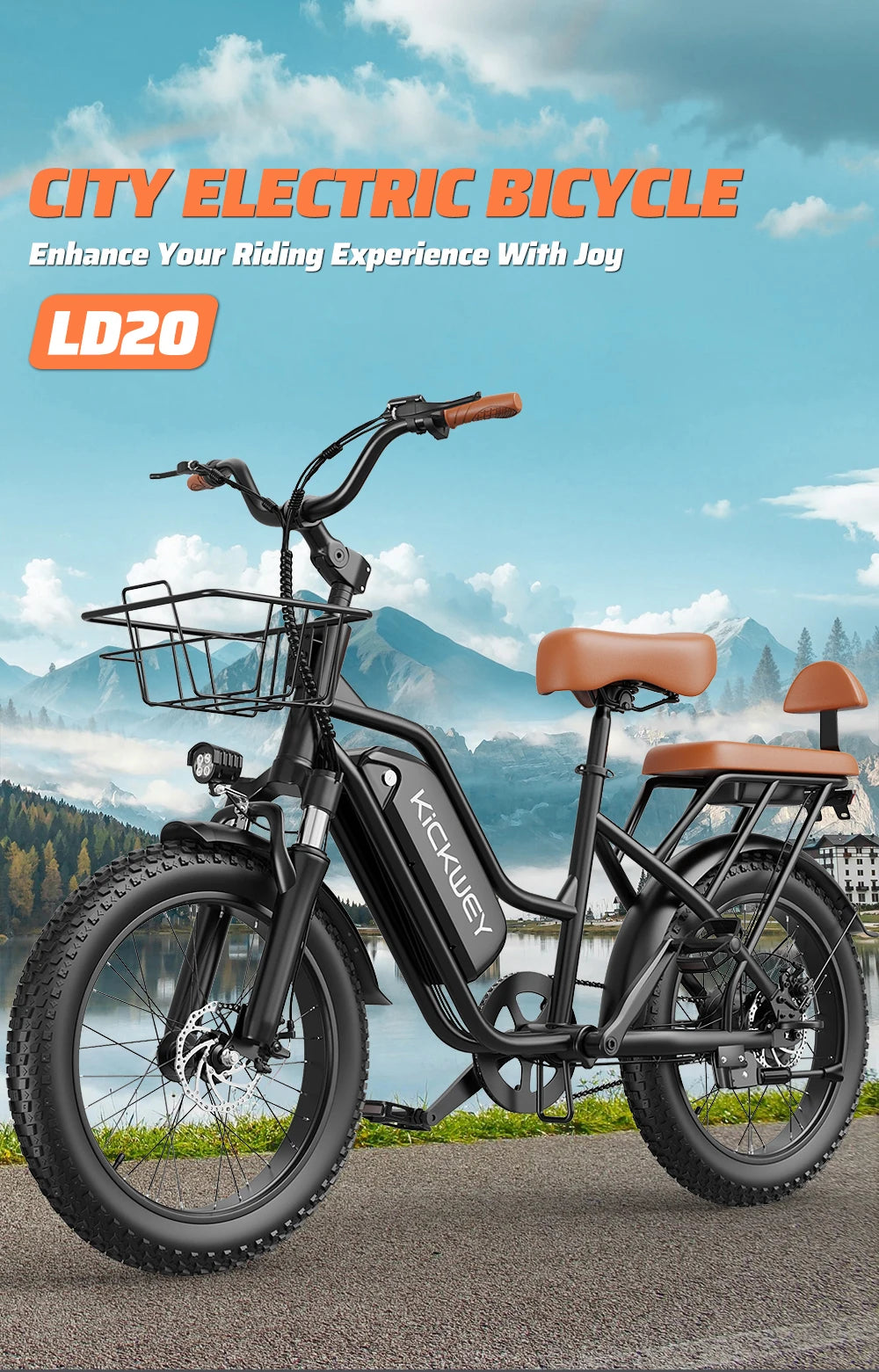 Kickwey Electric Mountain Bike 1500W Peak Removable Battery