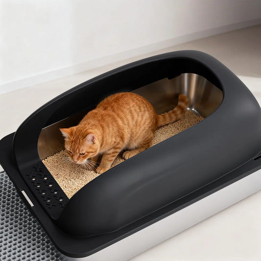 Stainless Steel Cat Litter Box With Lid Scoop Included