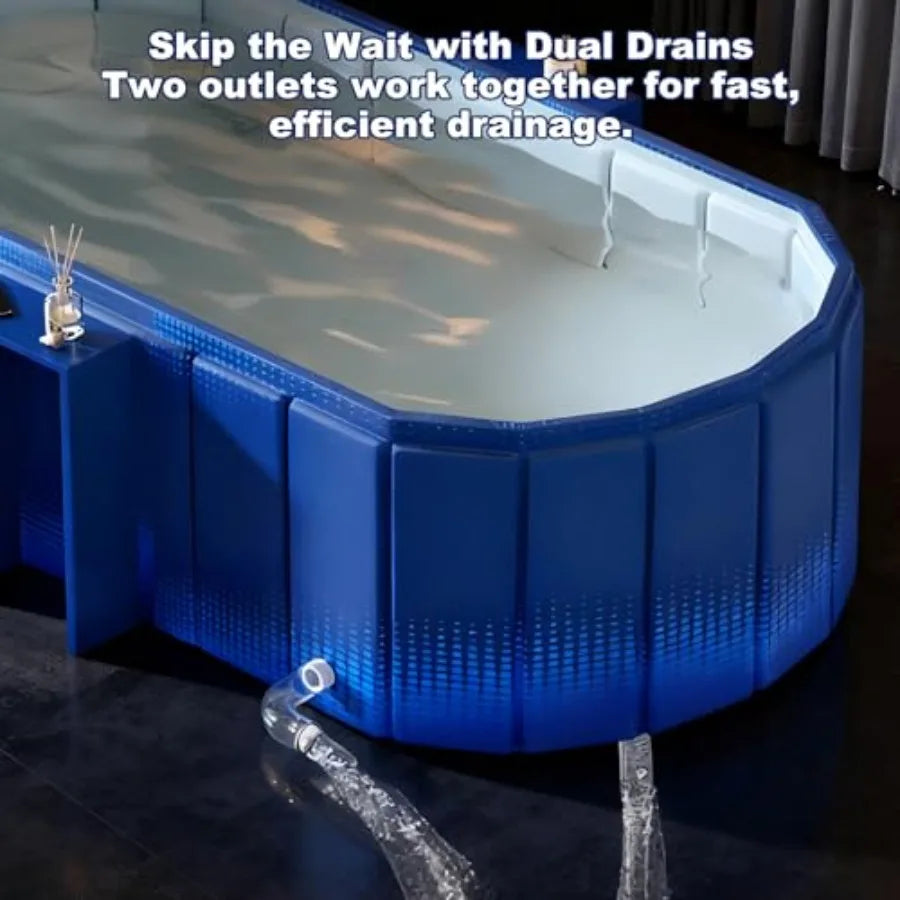 Portable Collapsible Cold Plunge Bathtub With Built In Ledges