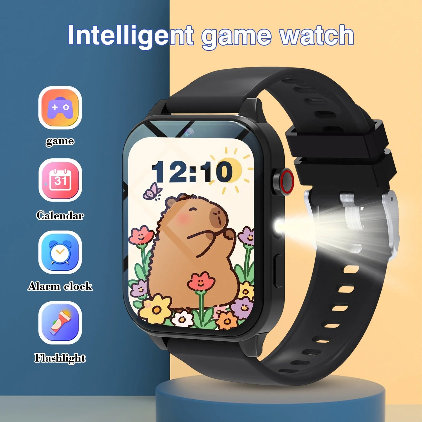 Odelettevcy Kids Smart Watch With 18 Games Camera Waterproof