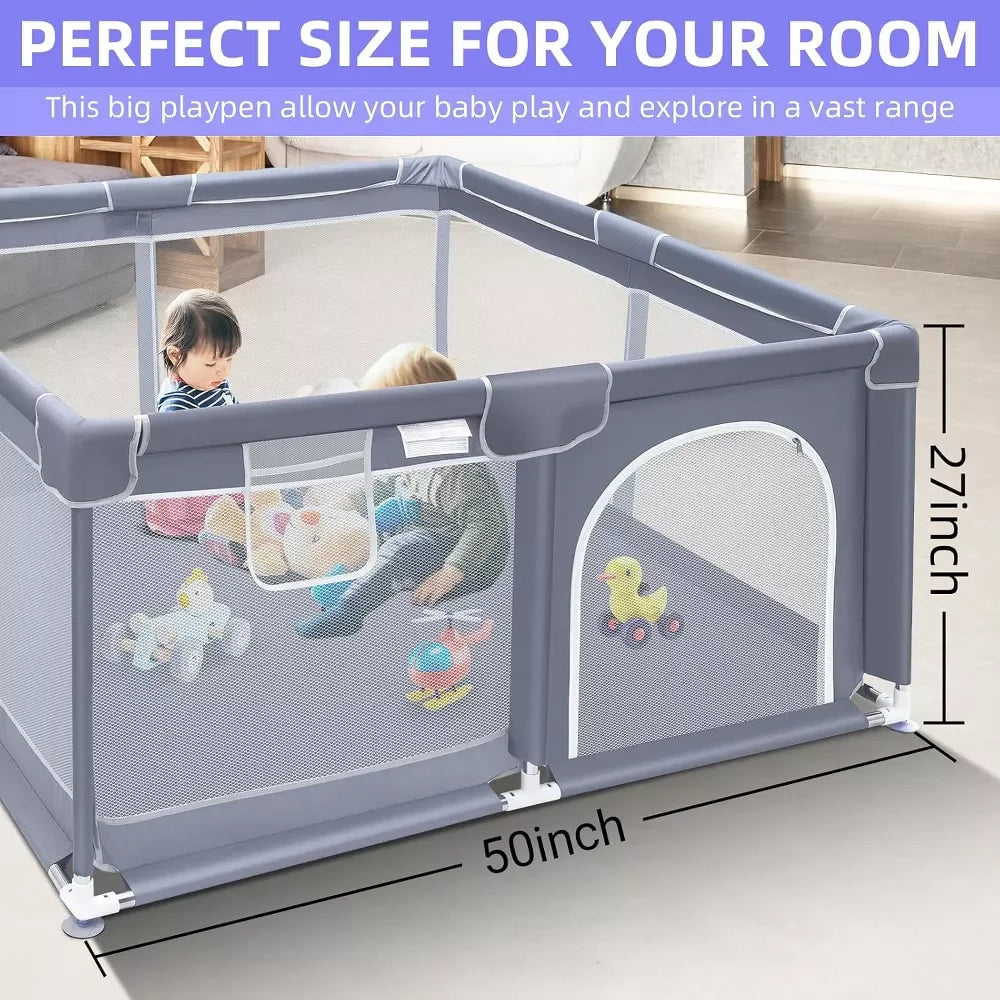 Kids Foldable Baby Playpen Playground Indoor Outdoor Safety Play Yard Portable