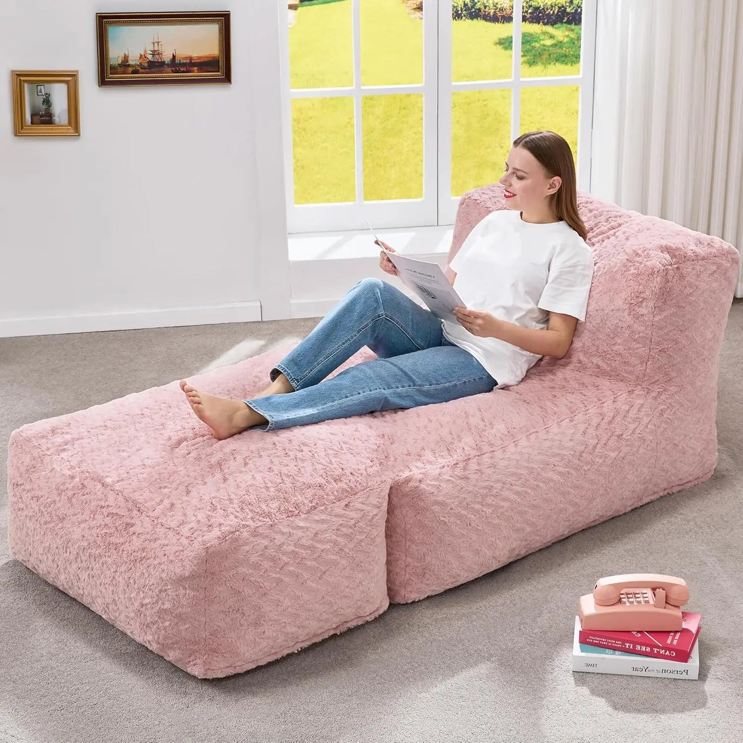Bean Bag Lounger Chair With Memory Foam