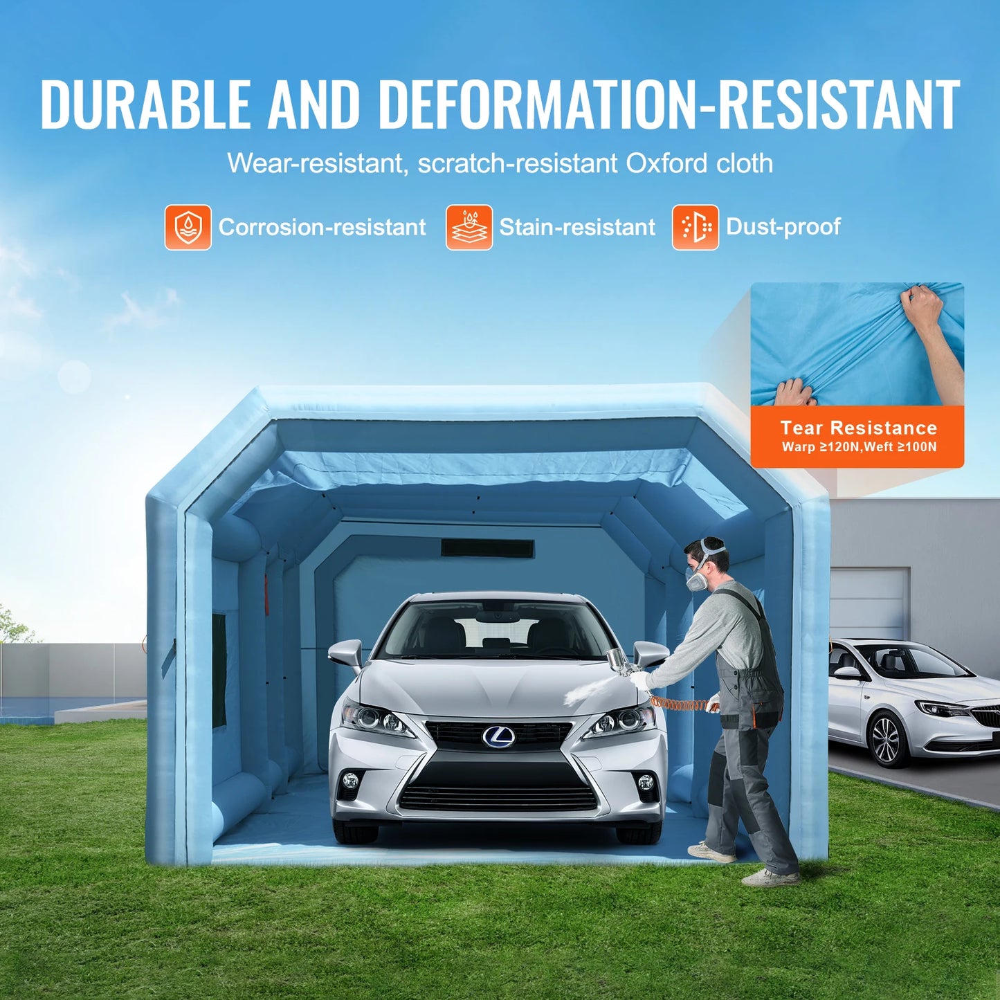 SucceBuy Inflatable Paint Booth With Powerful Blowers And Air Filter