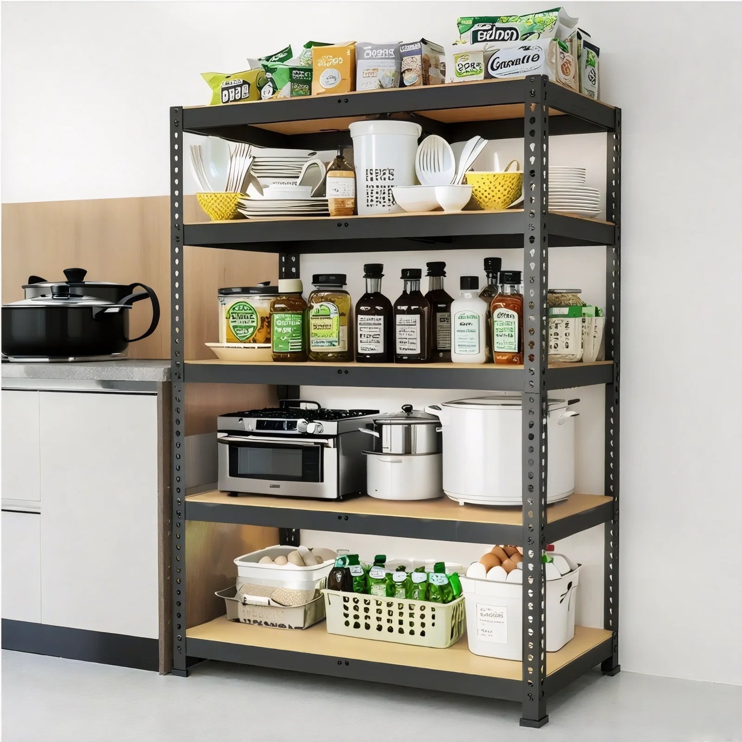 Heavy Duty 5 Tier Adjustable Garage Shelving 2000 Lbs Capacity