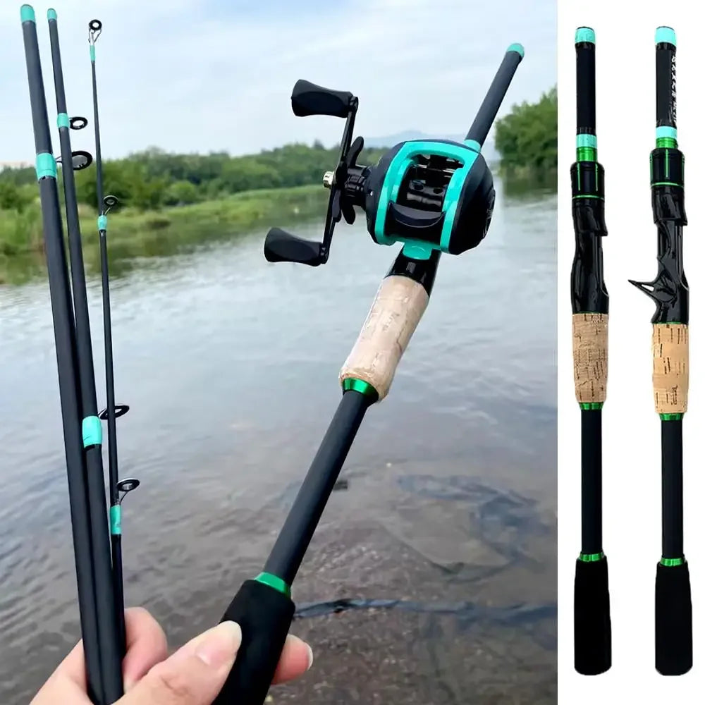 Ultralight Portable Baitcasting Fishing Rod And Reel Set