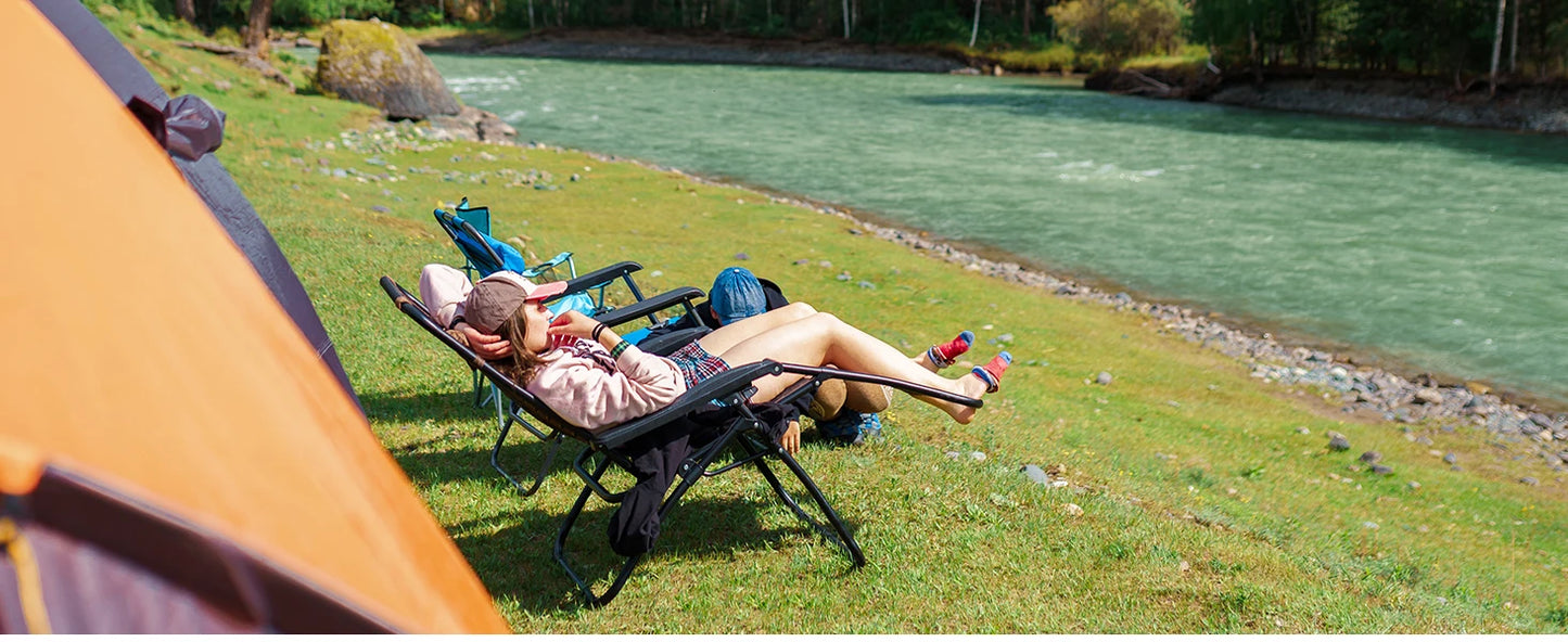 JHK Zero Gravity Two Pack Portable Recliners for Outdoor Patio