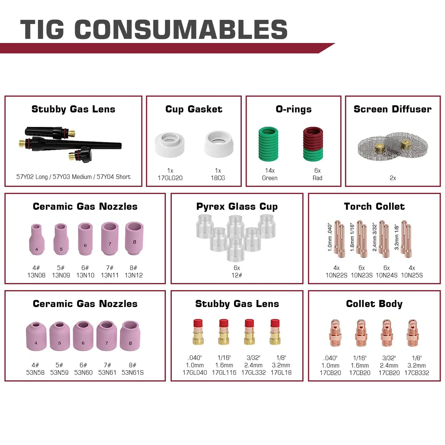 ARCCAPTAIN WP 17 18 26 TIG Welding Torch Accessories Kit
