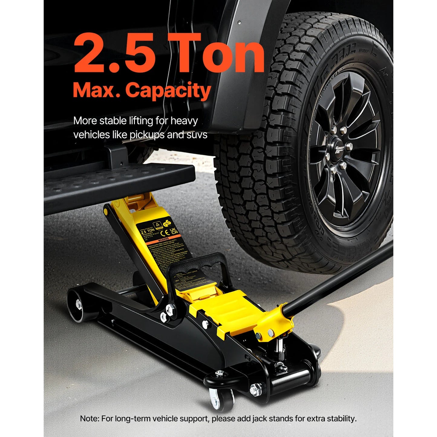 SucceBuy Steel Hydraulic Floor Jack With Low Profile Design