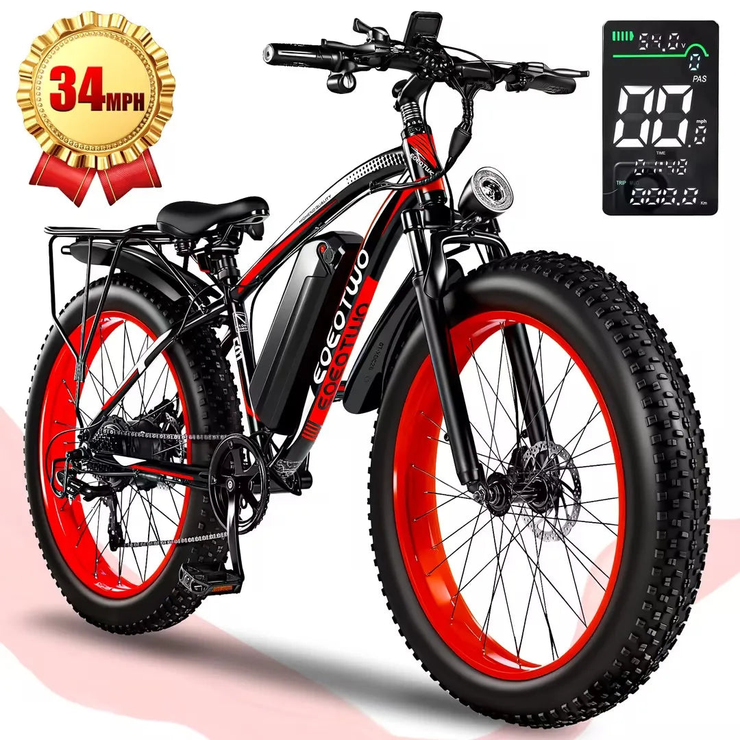 EOEOTWOC 1500W Fat Tire Electric Mountain Ebike 34MPH
