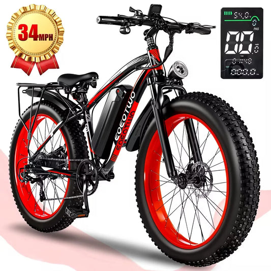 EOEOTWOC 1500W Fat Tire Electric Mountain Ebike 34MPH