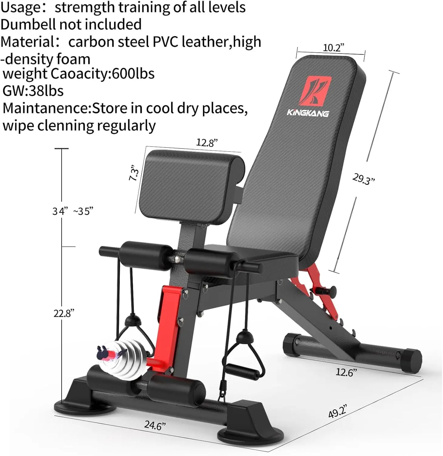 14-In-1 Foldable Dumbbell Bench With 6 Adjustable Levels For Full Body Workout