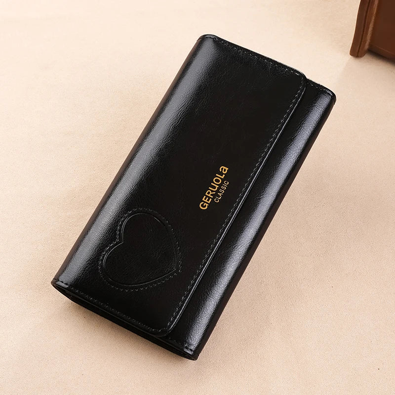 GERUOLA RFID Anti Theft Long Wallet With Demagnetization