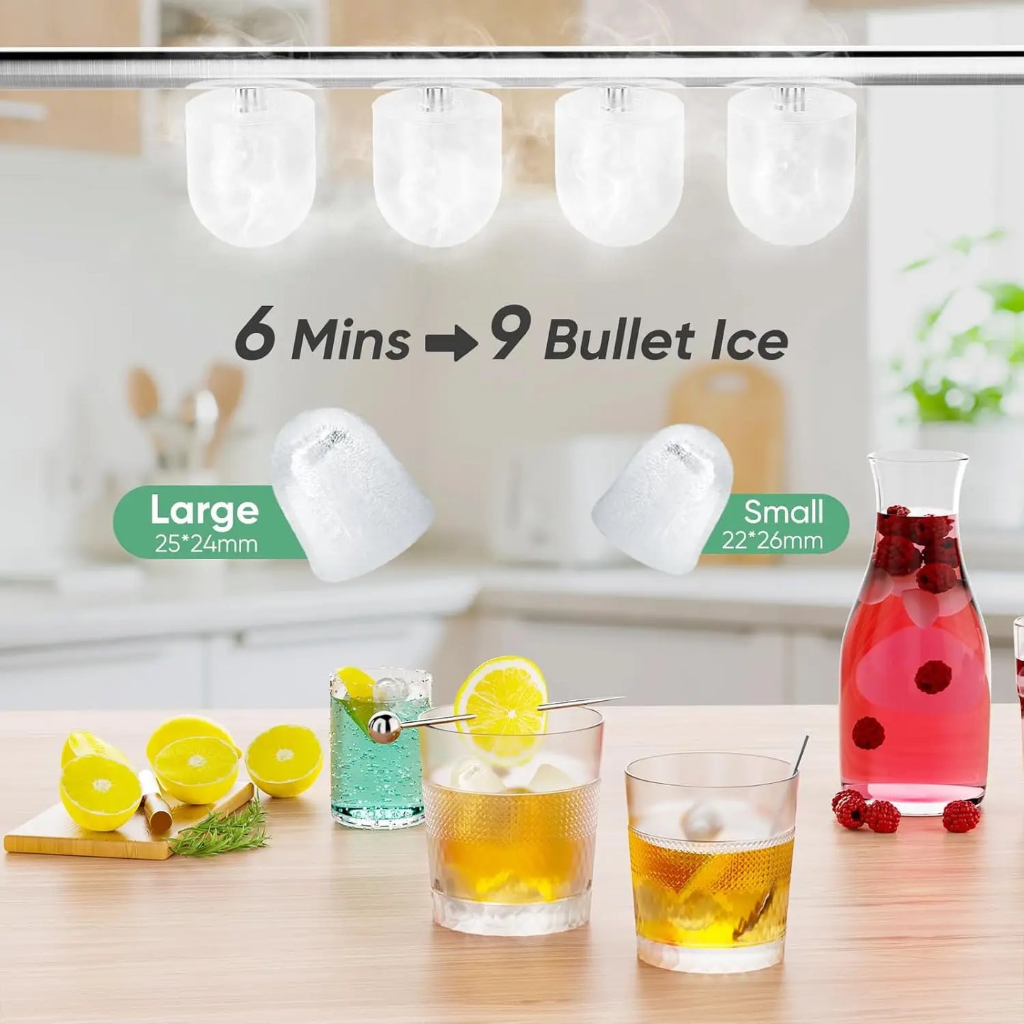 Portable Countertop Ice Maker With Fast Ice And Self Cleaning